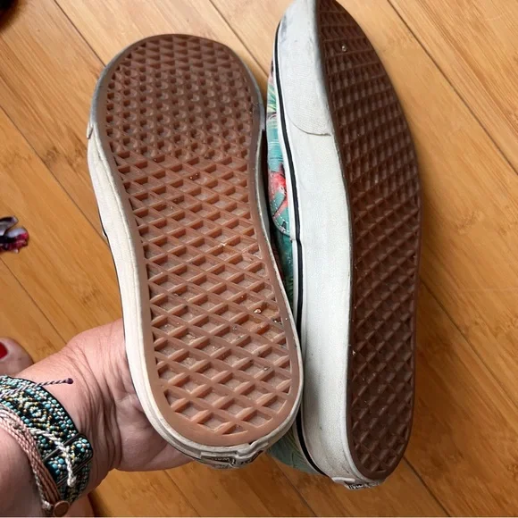 Vans Flamingo Blue Pink Sneakers Men's 9.5 Women's 11 Doren Off The Wall Summer - Picture 3 of 4